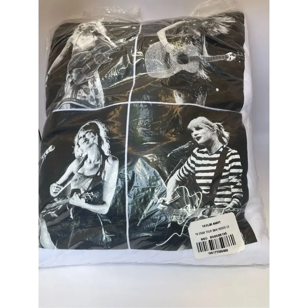 NWT TAYLOR SWIFT THE ERAS TOUR COLLAGE WHITE HOODIE size Large - Picture 3 of 5